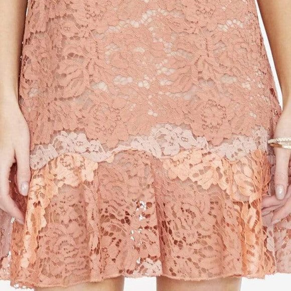Eva Franco Coral Lace Flutter Sleeve Mini Dress - Picture 2 of 4